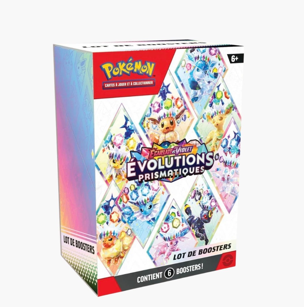 Bundle 6 boosters Pokémon – Évolutions Prismatiques (EV8.5)